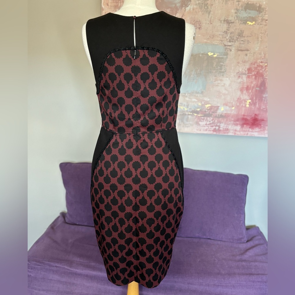 Rachel Roy Women's Dark Red and Black‎ Dress with Zipper Feature Size 8 - Picture 7 of 14